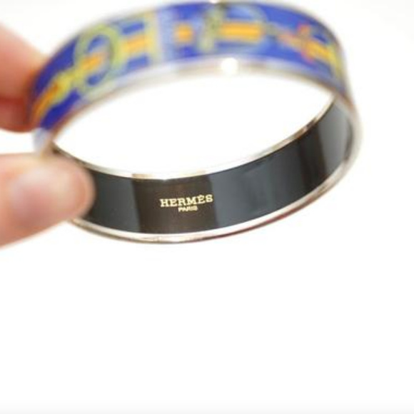 Authentic Hermes Silver Trim Enamel Bracelet 65 - Picture 5 of 8